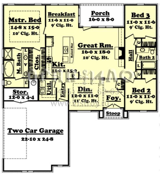 Проект одноэтажного дома с гаражом на две машины в стиле Ранчо S5-167 (041-00032)