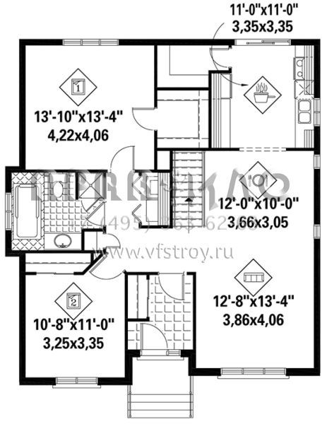 Проект одноэтажного дома без гаража в стиле Ранчо S5-108 (6146-00361)