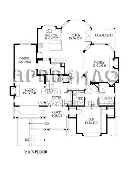 Проект двухэтажного дома с гаражом на три и более машин в современном стиле S5-383 (341-00171)