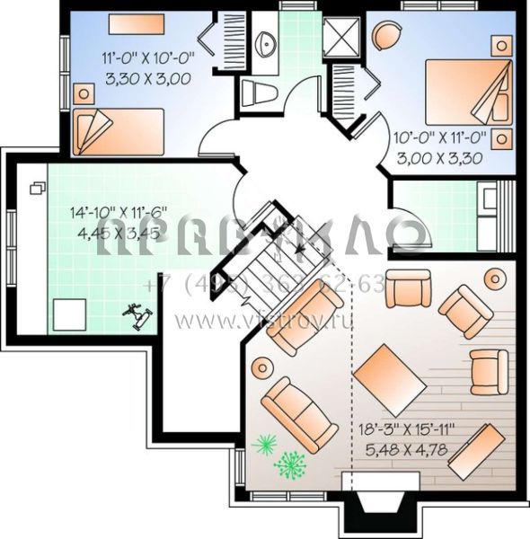 Проект одноэтажного дома без гаража в английском стиле S5-184 (034-00703)