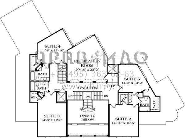 Проект двухэтажного дома с гаражом на три и более машин в современном стиле S5-679 (3323-00526)