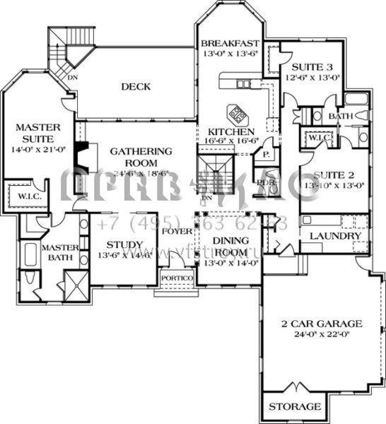 Проект одноэтажного дома с гаражом на две машины в английском стиле S5-464 (3323-00488)