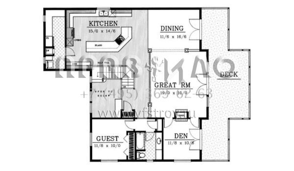 Проект двухэтажного дома с гаражом на две машины в американском стиле S5-304 (692-00155)