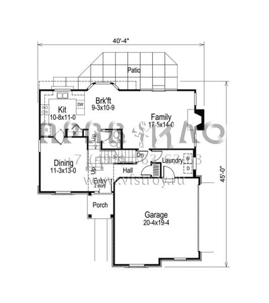 Проект двухэтажного дома с гаражом на две машины в стиле Ранчо S5-158 (5633-00058)