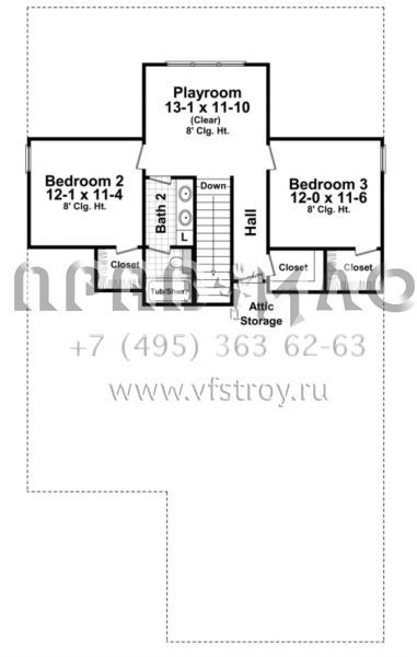 Проект двухэтажного дома с гаражом на две машины в американском стиле S5-195 (348-00125)
