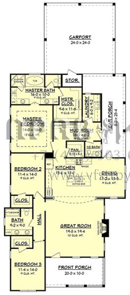 Проект одноэтажного дома с гаражом на две машины в стиле Ранчо S5-200 (041-00149)