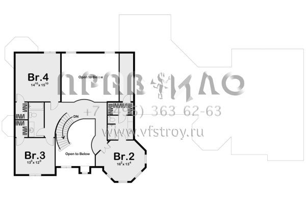 Проект двухэтажного дома с гаражом на три и более машин в английском стиле S5-327 (963-00002)
