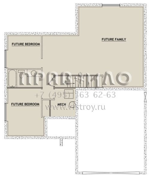 Проект двухэтажного дома с гаражом на две машины в стиле Ранчо S5-156 (8768-00101)