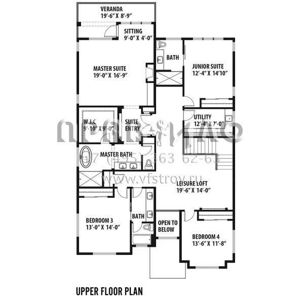 Проект двухэтажного дома с гаражом на две машины в стиле Райт S5-346 (9488-00006)