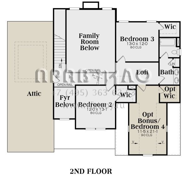 Проект двухэтажного дома с гаражом на две машины в стиле Ранчо S5-211 (009-00081)