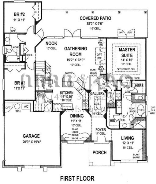 Проект одноэтажного дома с гаражом на две машины в стиле Ранчо S5-207 (4766-00049)
