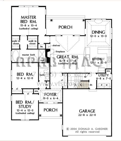 Проект одноэтажного дома с гаражом на две машины в стиле Ранчо S5-161 (2865-00161)