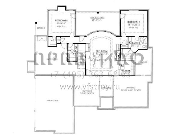 Проект одноэтажного дома с гаражом на три и более машин в стиле Ранчо S5-379 (286-00005)