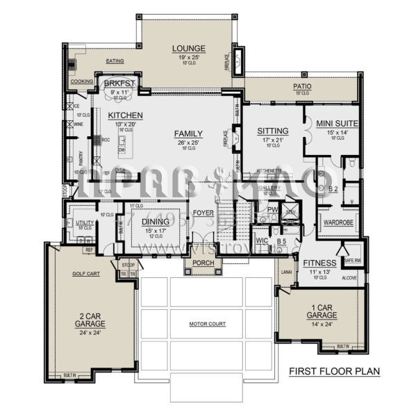 Проект двухэтажного дома с гаражом на три и более машин в английском стиле S5-574 (5445-00497)