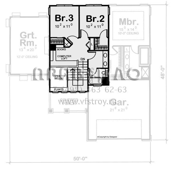 Проект двухэтажного дома с гаражом на две машины в американском стиле S5-169 (402-00856)
