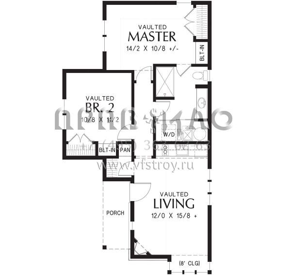 Проект одноэтажного дома без гаража в английском стиле S5-73 (2559-00685)
