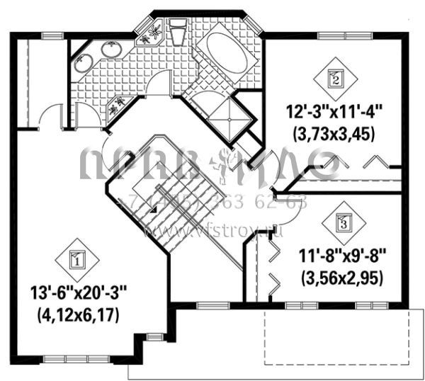 Проект двухэтажного дома с гаражом на одну машину в английском стиле S5-166 (6146-00209)