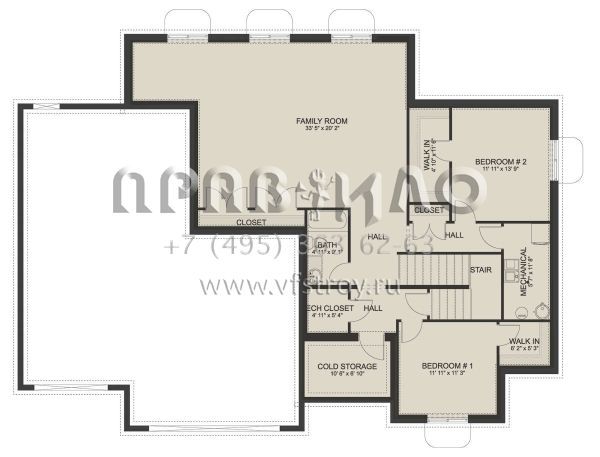 Проект двухэтажного дома с гаражом на две машины в стиле Ранчо S5-313 (2802-00082)
