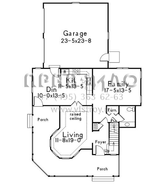 Проект двухэтажного дома с гаражом на две машины в английском стиле S5-190 (5633-00351)
