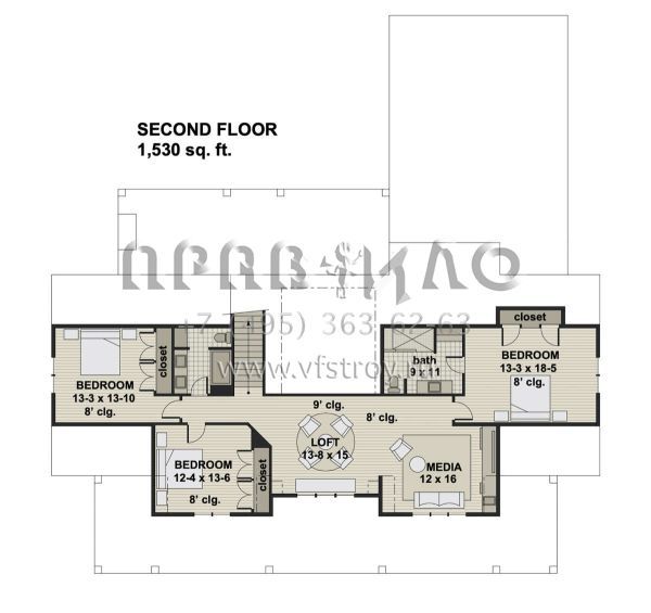 Проект двухэтажного дома с гаражом на три и более машин в современном стиле S5-367 (098-00326)