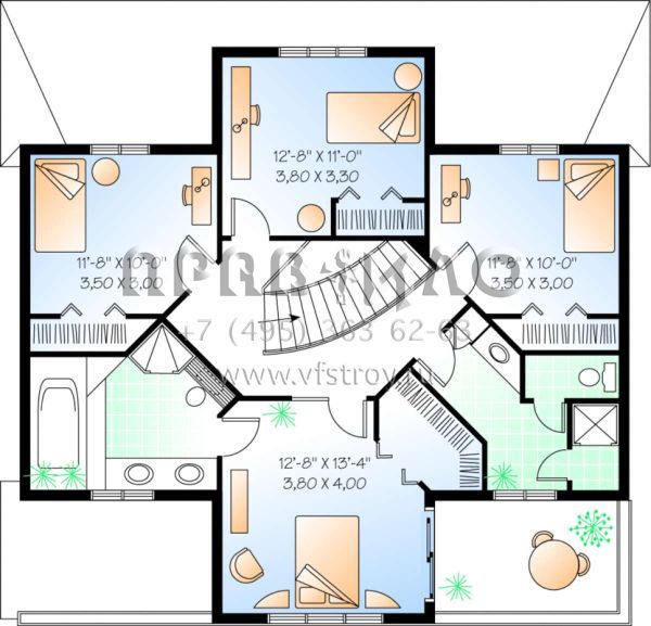 Проект двухэтажного дома с гаражом на одну машину в английском стиле S5-197 (034-00128)