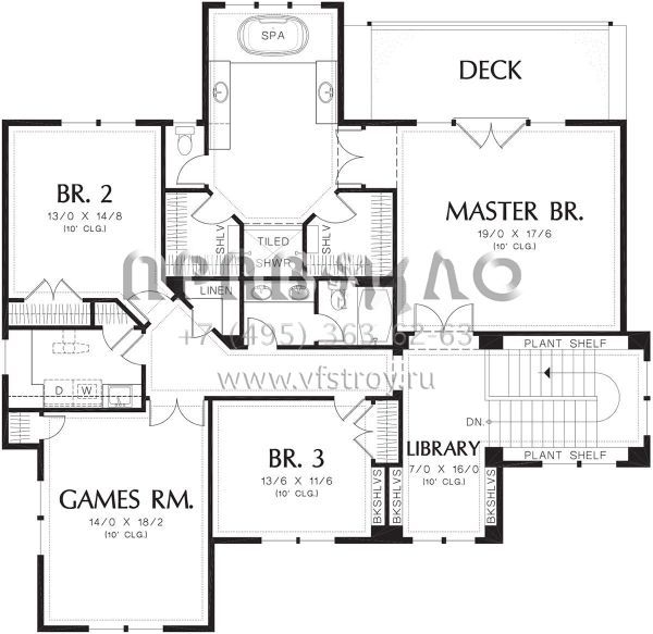 Проект двухэтажного дома с гаражом на три и более машин в американском стиле S5-383 (2559-00616)