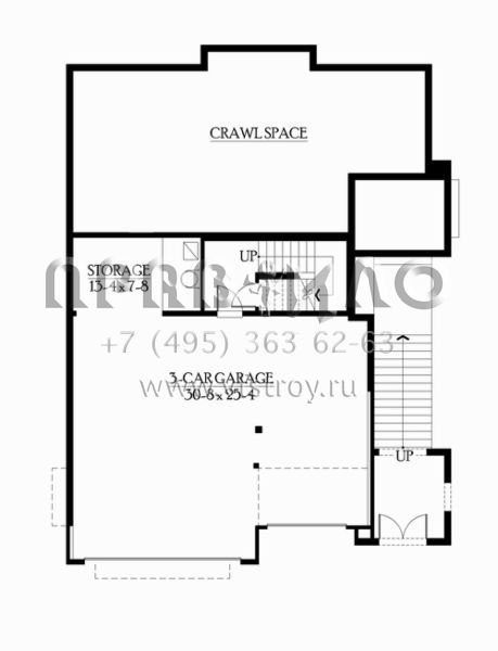 Проект двухэтажного дома с гаражом на три и более машин в скандинавском стиле S5-299 (341-00012)