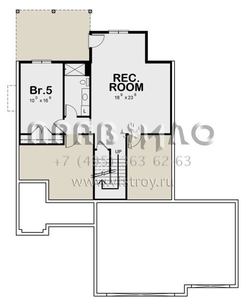 Проект двухэтажного дома с гаражом на три и более машин в стиле Райт S5-306 (402-01594)
