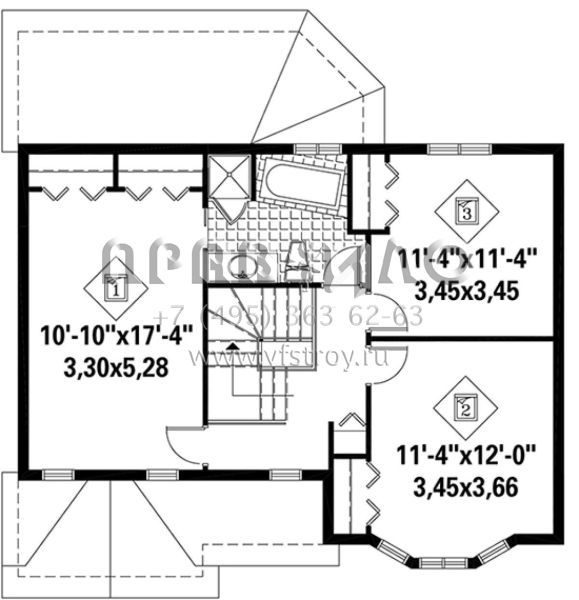 Проект двухэтажного дома с гаражом на одну машину в английском стиле S5-148 (6146-00226)