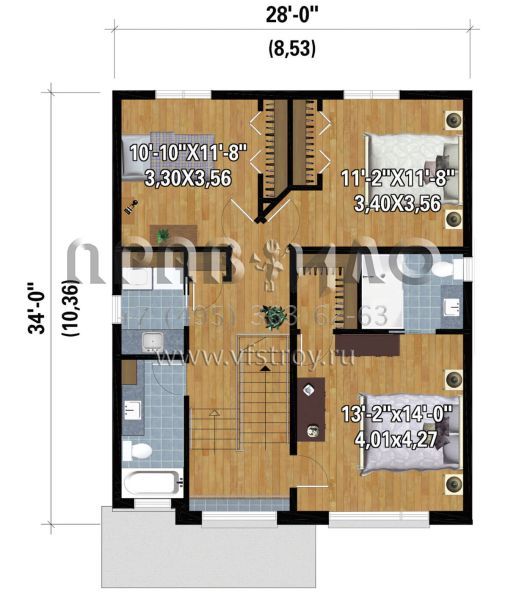 Проект двухэтажного дома с гаражом на одну машину в современном стиле S5-149 (6146-00534)
