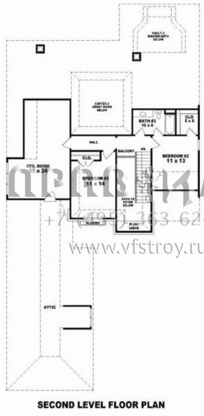 Проект двухэтажного дома с гаражом на три и более машин в стиле Ранчо S5-305 (053-01572)