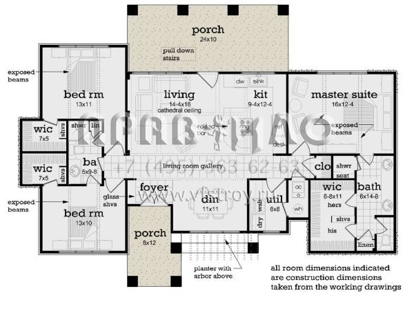Проект одноэтажного дома без гаража в современном стиле S5-130 (048-00301)