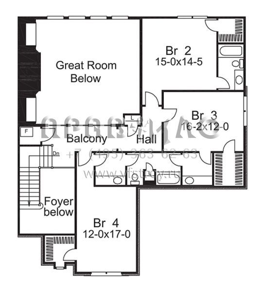 Проект двухэтажного дома с гаражом на три и более машин в современном стиле S5-410 (5633-00250)