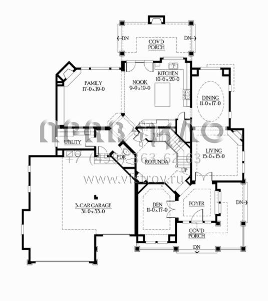 Проект двухэтажного дома с гаражом на три и более машин в скандинавском стиле S5-379 (341-00020)