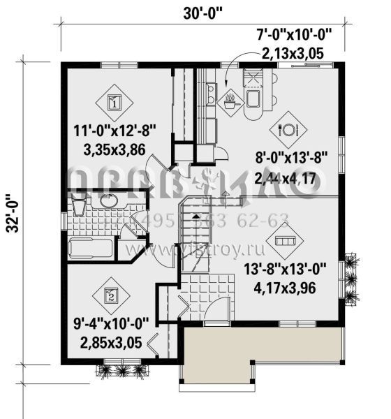 Проект одноэтажного дома без гаража в современном стиле S5-83 (6146-00420)