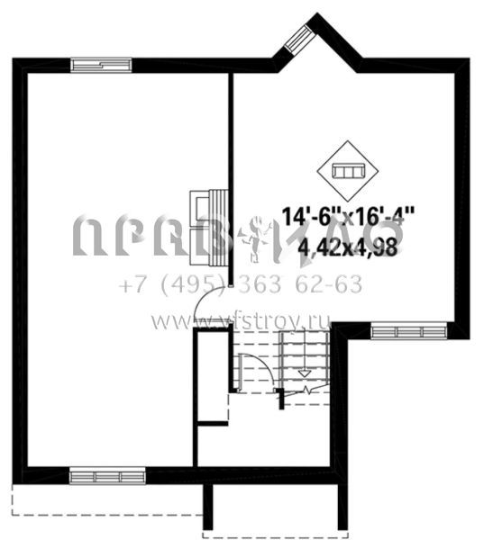 Проект одноэтажного дома без гаража в американском стиле S5-146 (6146-00252)