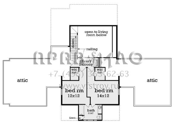Проект двухэтажного дома с гаражом на две машины в стиле Ранчо S5-200 (048-00281)