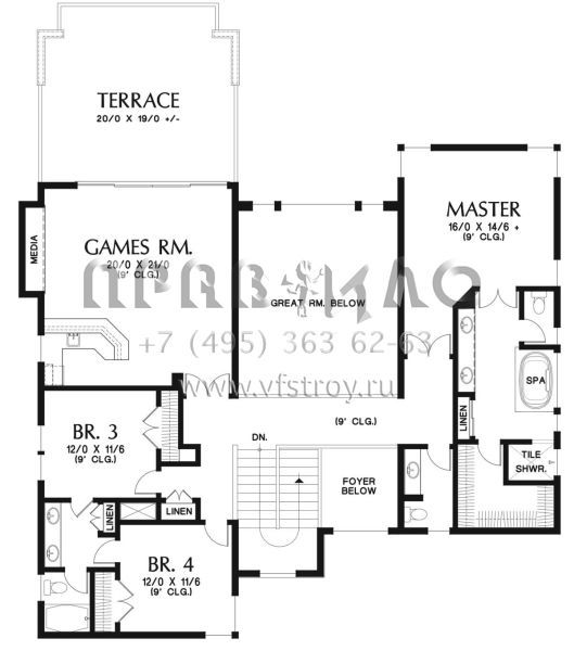 Проект двухэтажного дома с гаражом на три и более машин в современном стиле S5-381 (2559-00783)