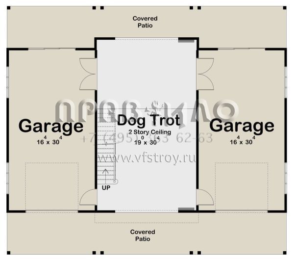 Проект двухэтажного дома с гаражом на две машины в современном стиле S5-178 (963-00723)