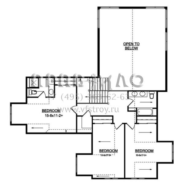 Проект двухэтажного дома с гаражом на три и более машин в стиле Ранчо S5-310 (5631-00023)