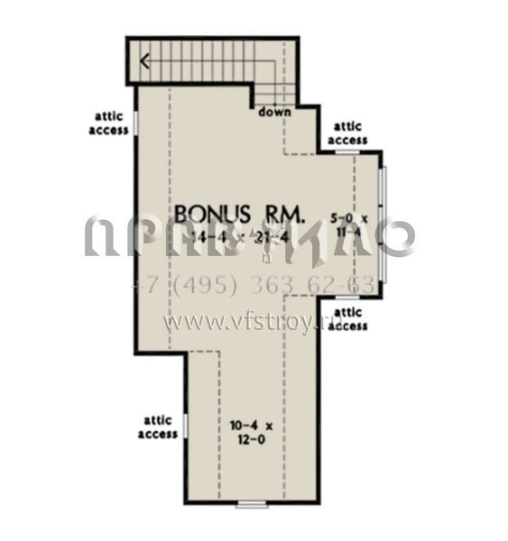 Проект одноэтажного дома с гаражом на три и более машин в американском стиле S5-208 (2865-00015)