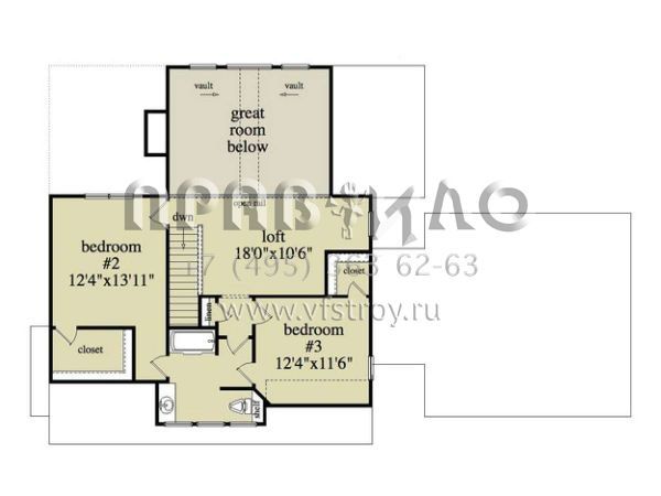 Проект двухэтажного дома с гаражом на две машины в стиле Шале S5-182 (957-00025)