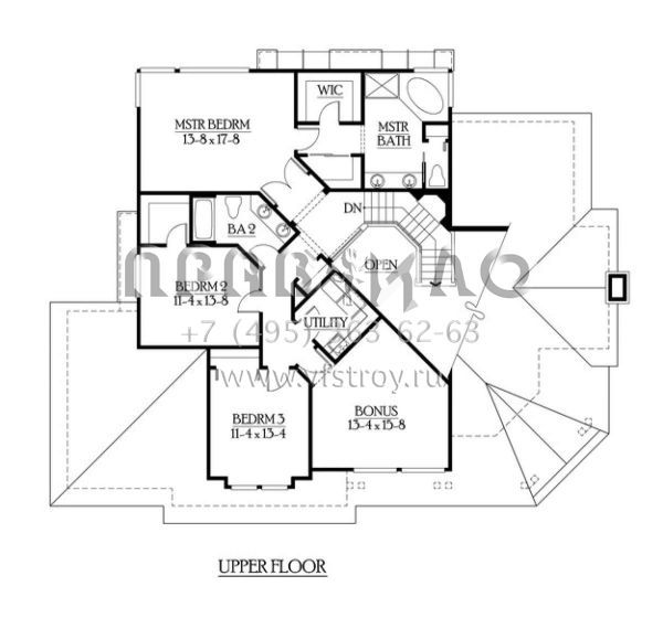 Проект двухэтажного дома с гаражом на три и более машин в американском стиле S5-406 (341-00222)