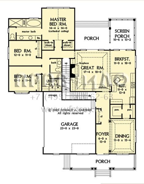 Проект одноэтажного дома с гаражом на две машины в стиле Ранчо S5-179 (2865-00315)