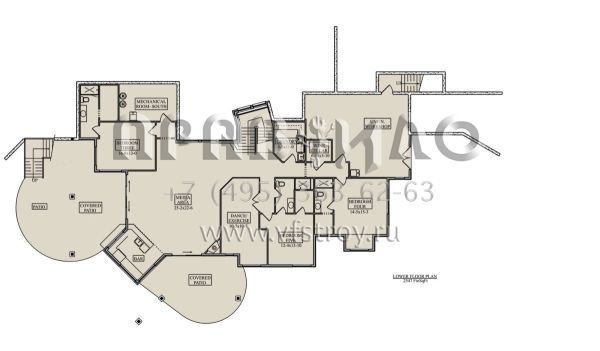 Проект одноэтажного дома с гаражом на три и более машин в современном стиле S5-320 (5631-00242)