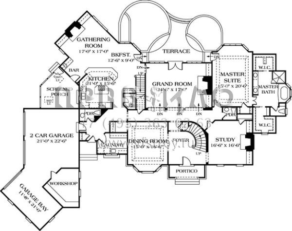 Проект двухэтажного дома с гаражом на три и более машин в английском стиле S5-482 (3323-00499)