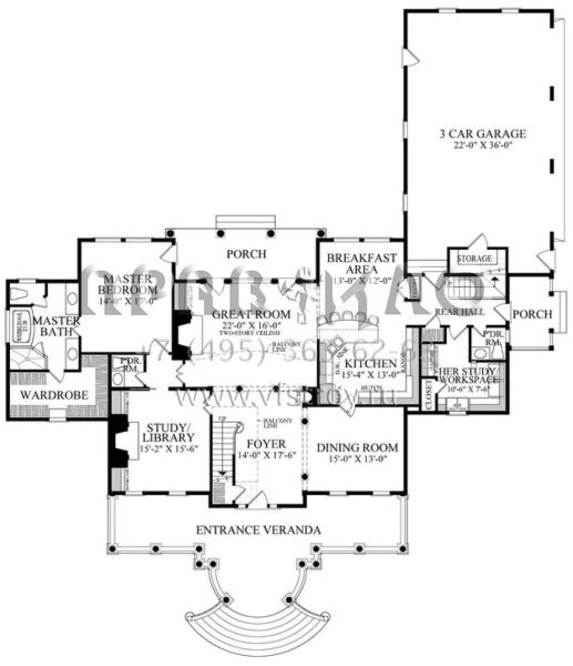 Проект двухэтажного дома с гаражом на три и более машин в современном стиле S5-336 (7922-00017)