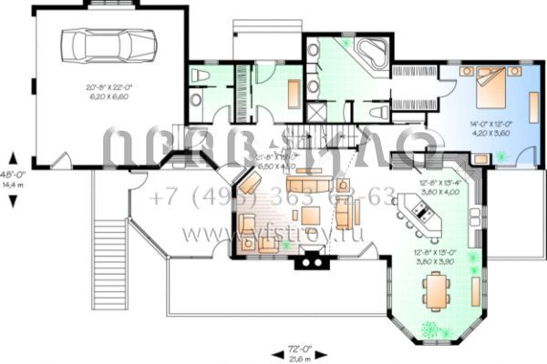Проект двухэтажного дома с гаражом на две машины в английском стиле S5-315 (034-00099)