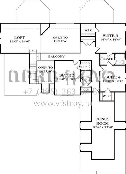 Проект двухэтажного дома с гаражом на три и более машин в стиле Ранчо S5-349 (3323-00366)