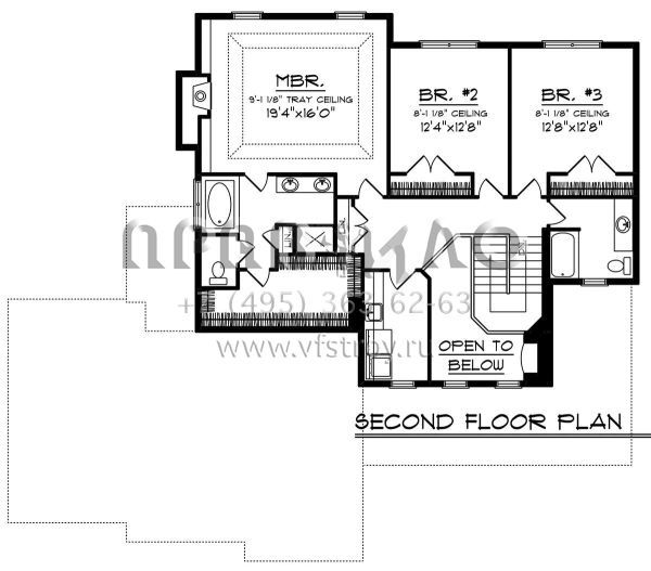 Проект двухэтажного дома с гаражом на три и более машин в американском стиле S5-274 (1020-00109)